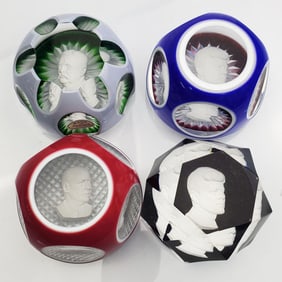 Lot of 4 Vintage Baccarat Paperweights