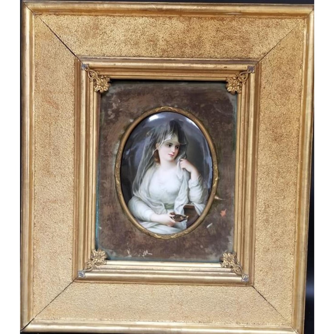 Antique KPM Oval Porcelain Plaque "Vestal Lady" (1 of 8)