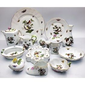 Herend "Rothschild Bird" 16 Piece Porcelain Lot