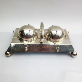 English Victorian Sterling Silver Caviar Set 1890
