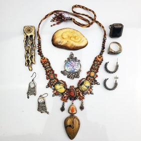 Lot of Sterling Silver & Various Stones Jewelry