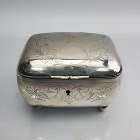 Judaica 800 Silver Antique Etrog Box