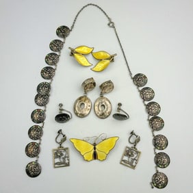 Group Lot of Unusual Sterling Silver Jewelry