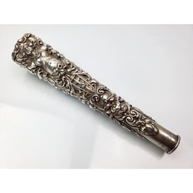 Antique Sterling Silver Figural Cane Handle