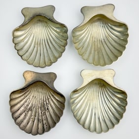 4 Tiffany & Co. Sterling Silver Seashell Salts