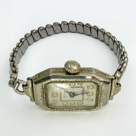 Vintage Waltham 14K White Gold Ladies Watch