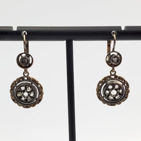 Art Deco Style 14K Gold Dangle Earrings