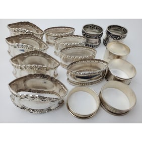 Lot of 14 Sterling Silver Napkin Rings