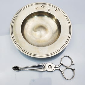 Harrods of London Sterling Small Dish w/ Tong