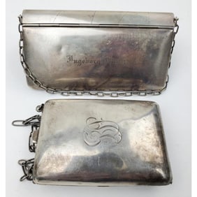 2 Antique Silver Compact Wallets