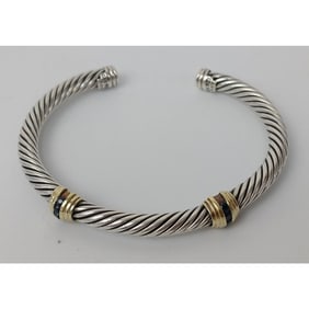 David Yurman Sterling Silver, 14K Gold Bracelet