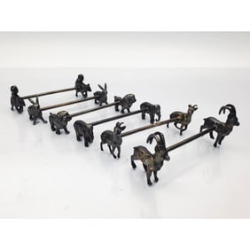 6 Vintage Silver Large Animal Figural Knife Rests