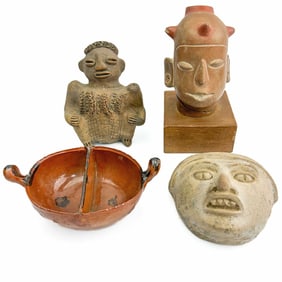 Lot of 4 Old African Pottery Items
