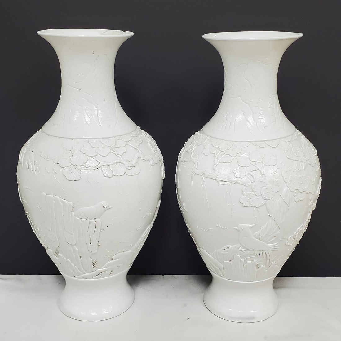 Pair of Chinese Signed White Porcelain Vases (1 of 6)