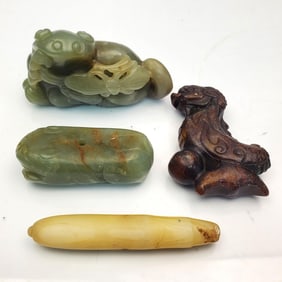 Lot of 4 Chinese Jade Figures