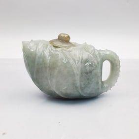 Chinese Carved Hard Stone Water Dropper w/ Cover