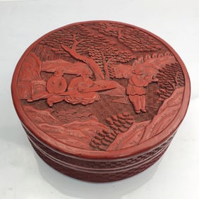 Antique 19th C. Chinese Cinnabar Box