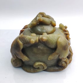 Chinese Jade or Hard Stone Covered Vase