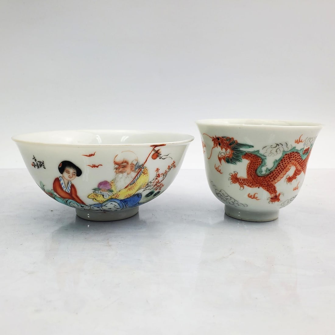 Lot of 2 Antique Chinese Enameled Porcelain (1 of 5)