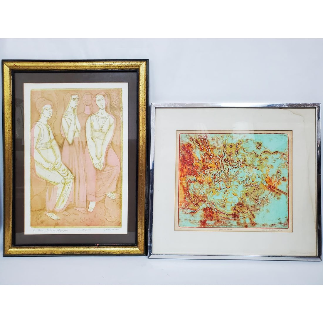 Lot of 2 Vintage Lithographs or Etchings (1 of 5)