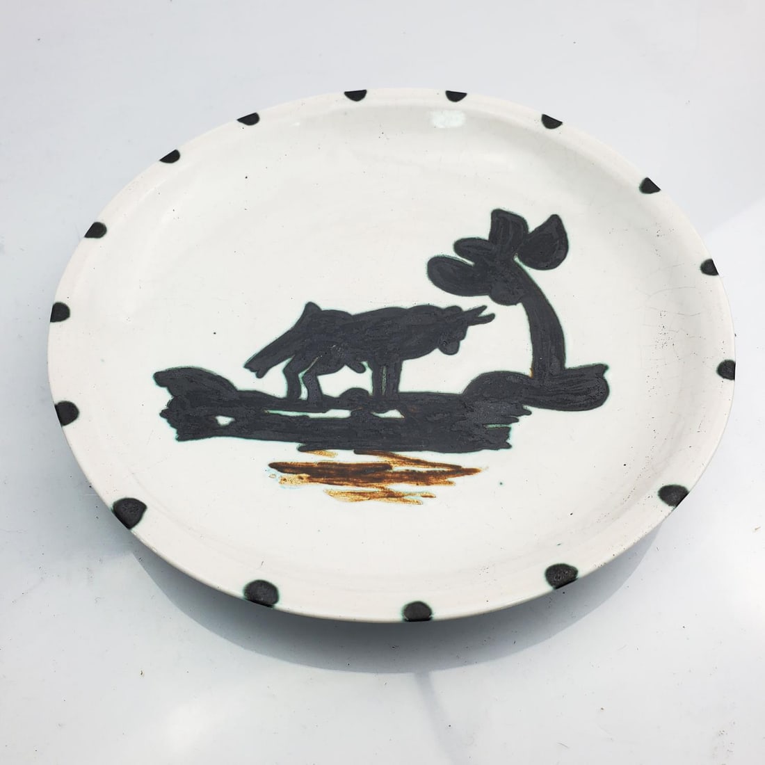 Signed Pablo Picasso Glazed Ceramic Bowl (1 of 3)