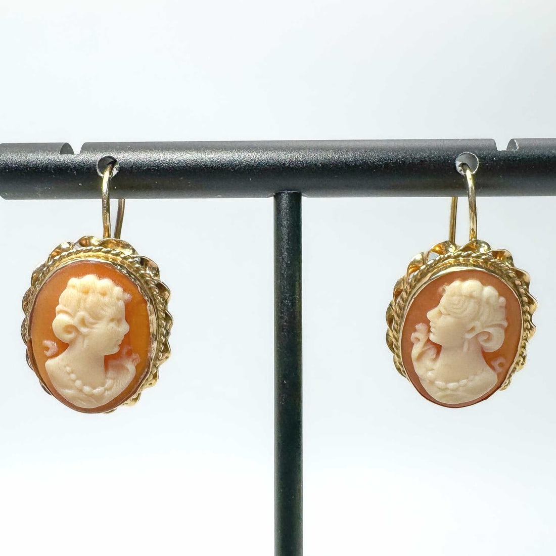 Pair of 14K Gold & Cameo Earrings (1 of 4)
