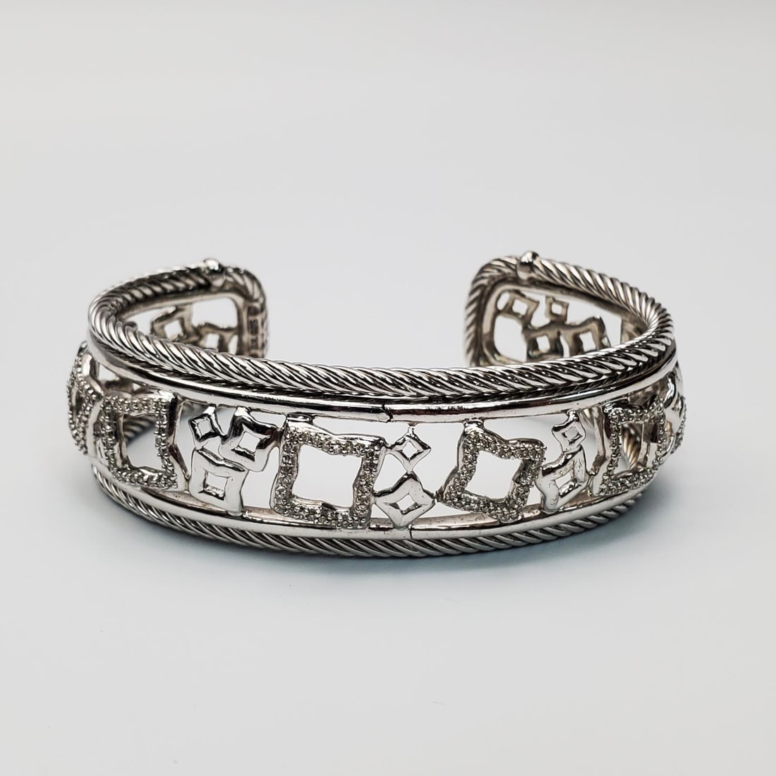 David Yurman Sterling Silver & Diamonds Bracelet (1 of 5)