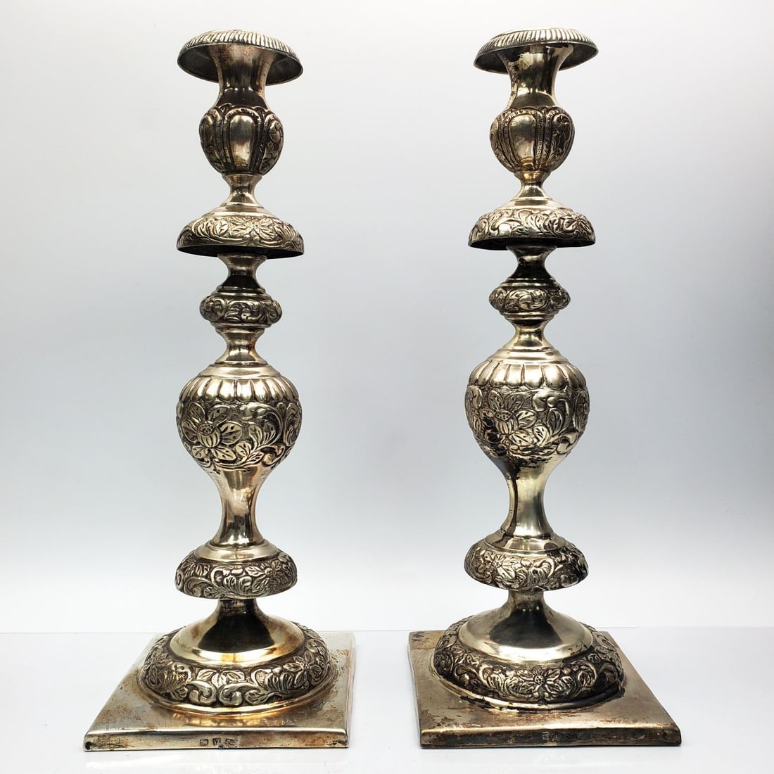 Antique Pair of Silver Candlestick Holders (1 of 4)