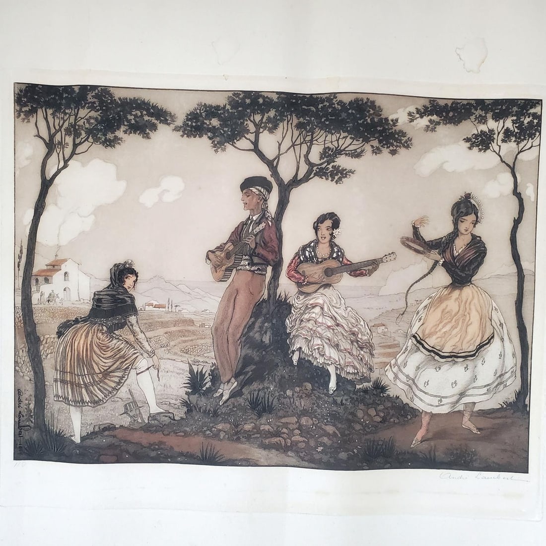 Andre Lambert, German (1884-1967) Antique Etching (1 of 5)