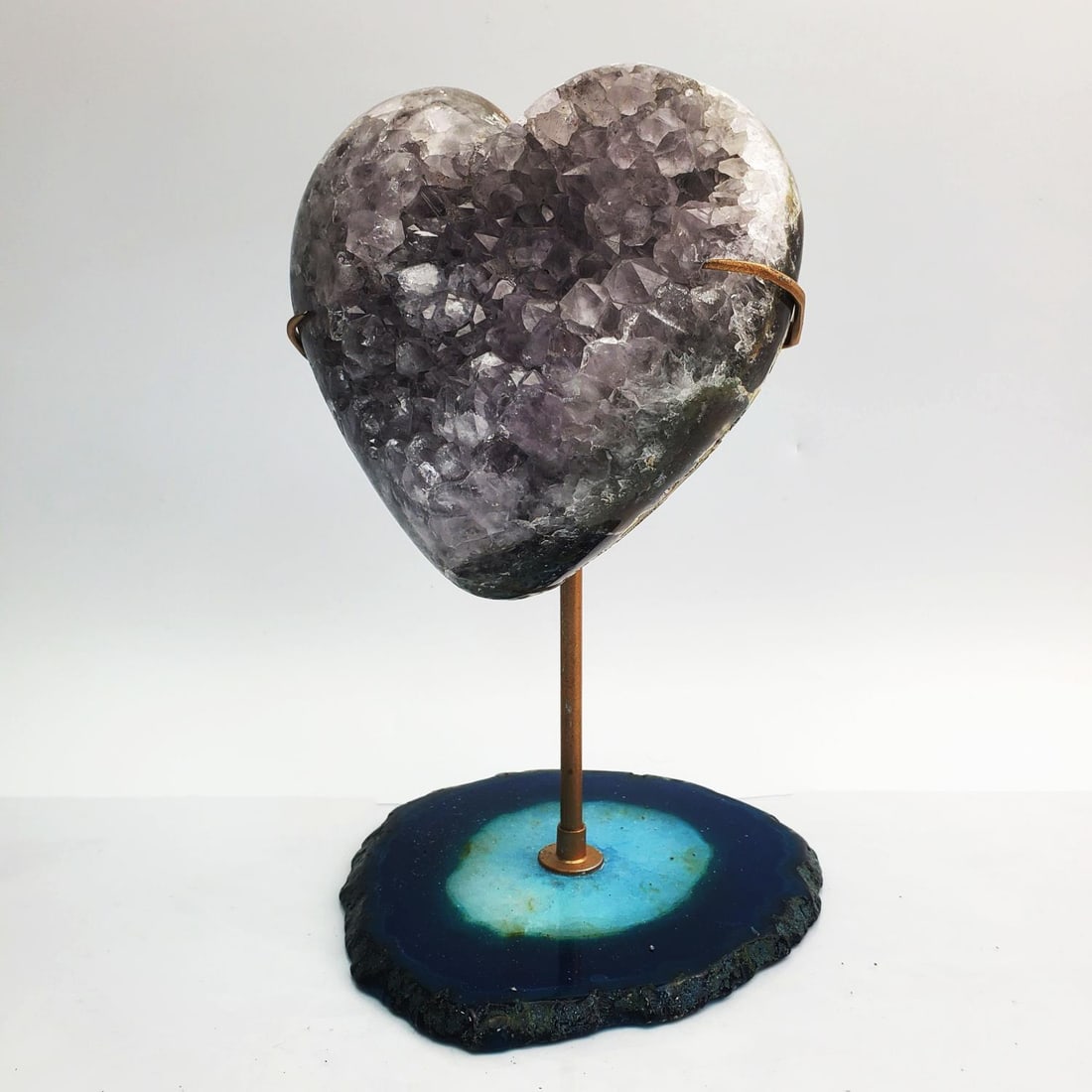 Blue Agate Stand with Heart Shaped Geode (1 of 5)