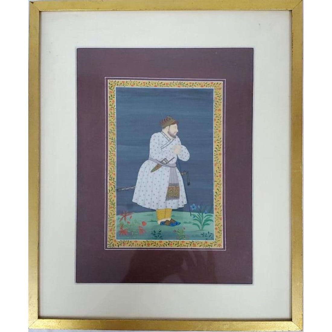 Persian Miniature Watercolor Painting: Persian Miniature Watercolor Painting. Beautifully Framed Under Glass, Not Examined Out of Frame. Condition: Excellent. Dimensions: Sight- 8.5" x 6", Frame- 16.75" x 13.5". Provenance: From a Long Isl