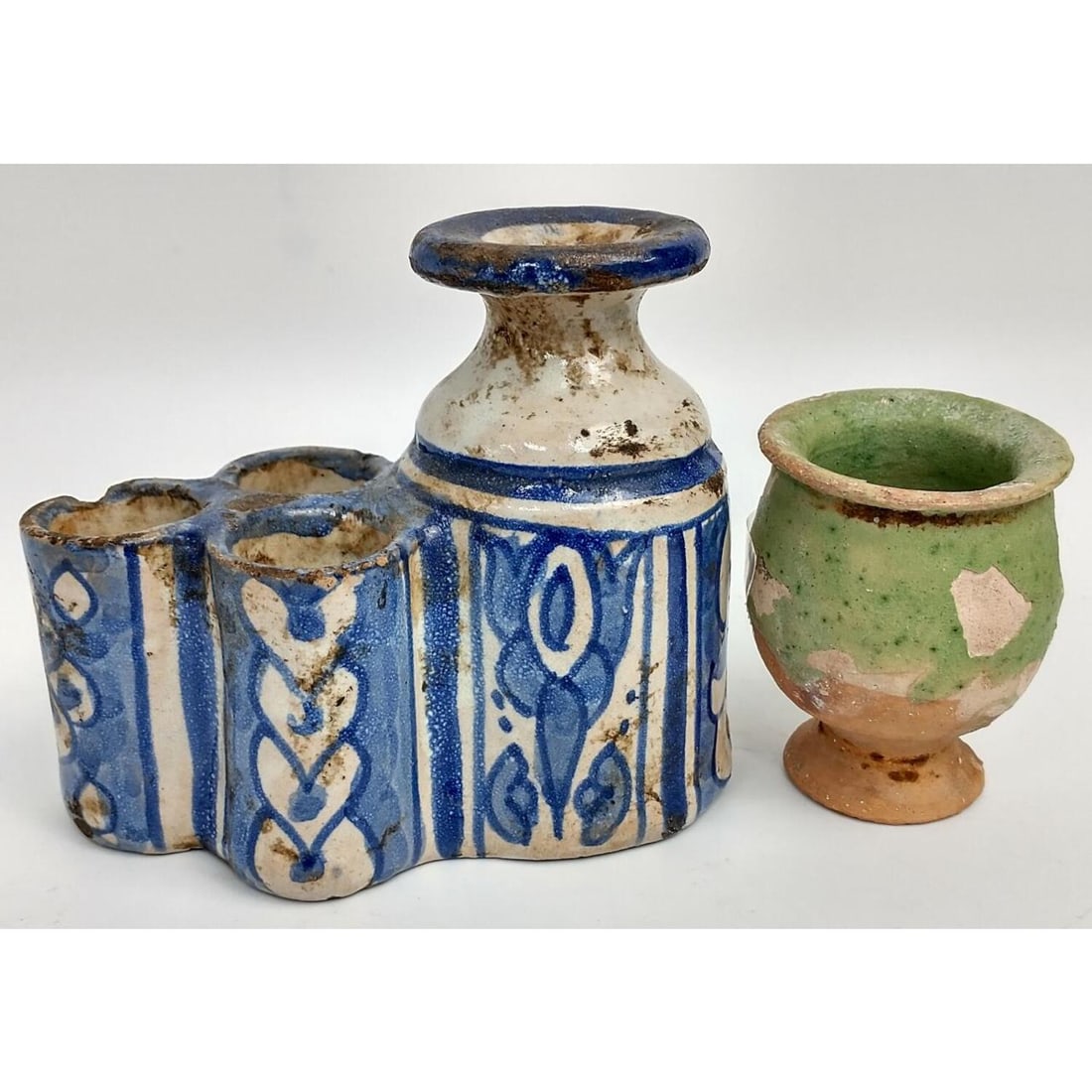 2 Ancient Middle Eastern Glazed Pottery Items (1 of 4)