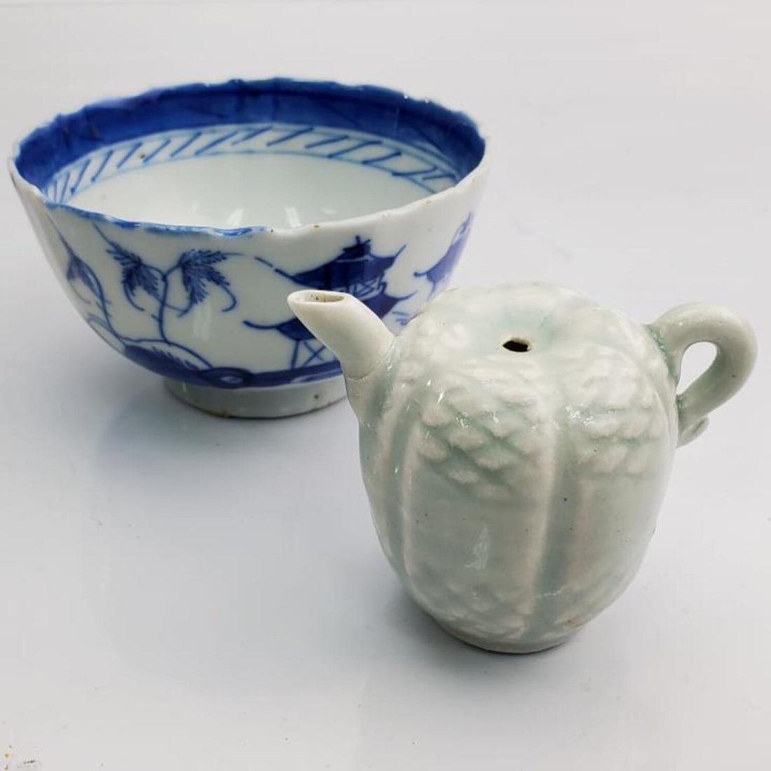 2 Chinese Porcelain Items- a Cup & a Water Dropper (1 of 3)