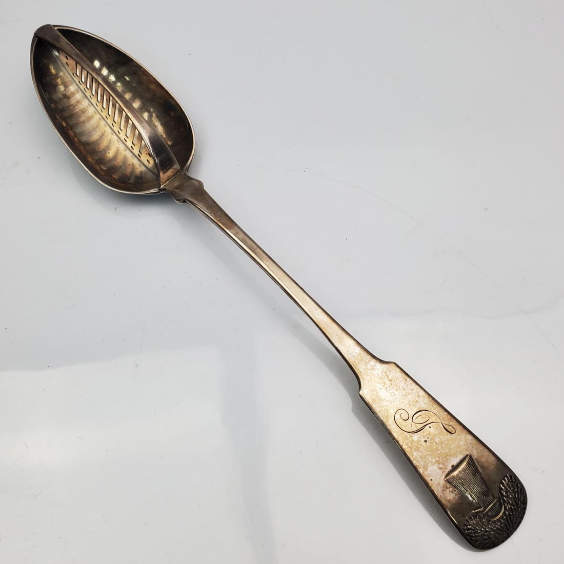 American Southern Coin Silver Wheat Strainer 1825 (1 of 4)