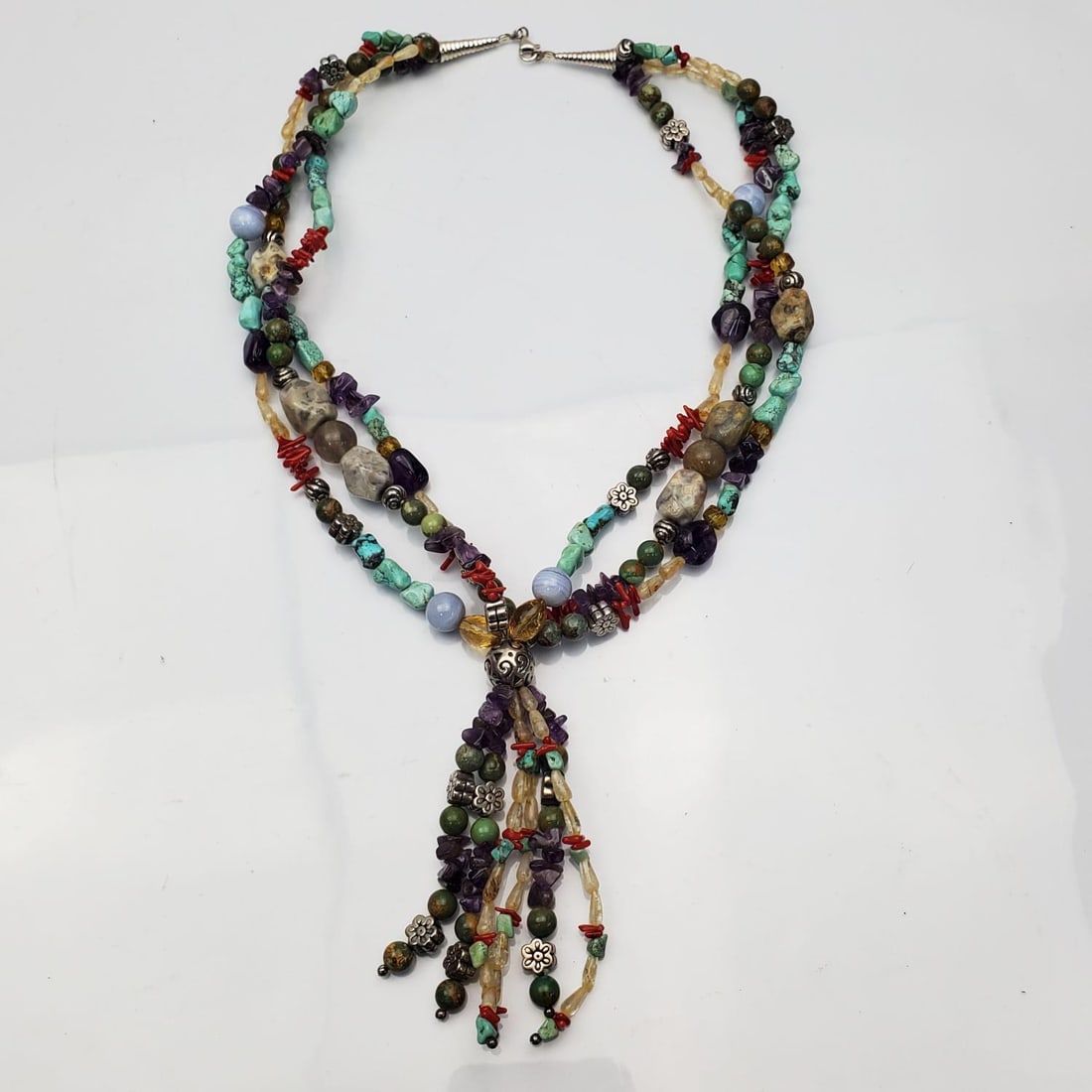 Chinese Multi Strand Silver Necklace (1 of 3)