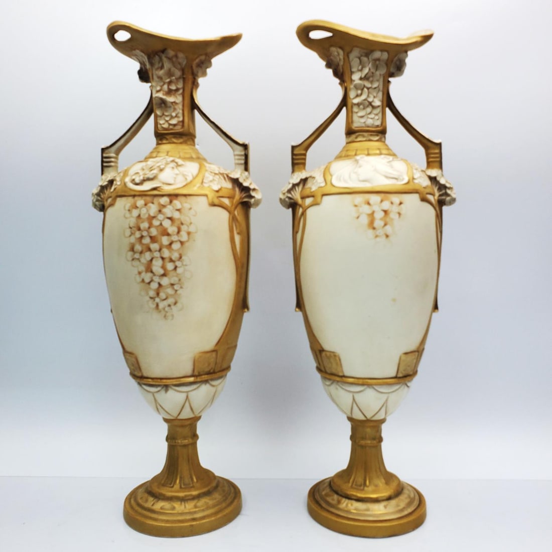 Pair of Royal Dux Art Nouveau Porcelain Urns (1 of 6)