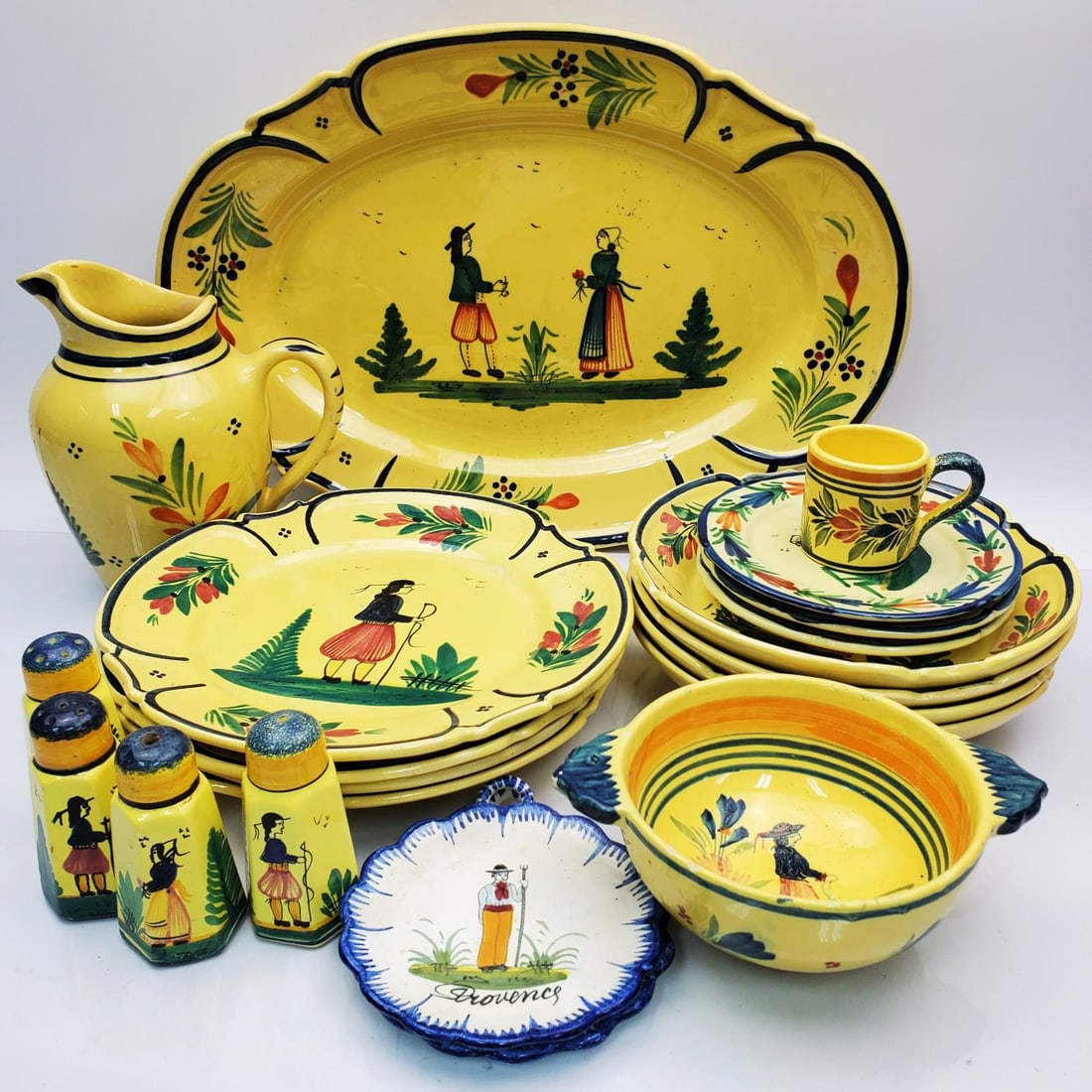 Vintage Lot 20 of Quimper France Faience Pottery (1 of 6)