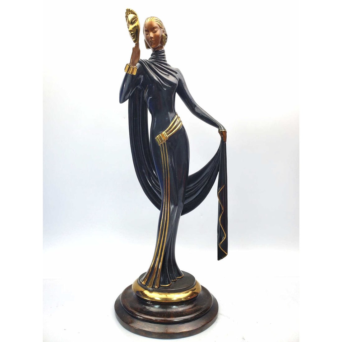 Erte "La Masque" Bronze Art Deco Sculpture 1986 (1 of 7)