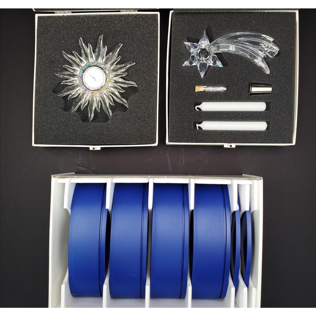 3 Swarovski Silver Crystal Items Incl. a Clock (1 of 9)