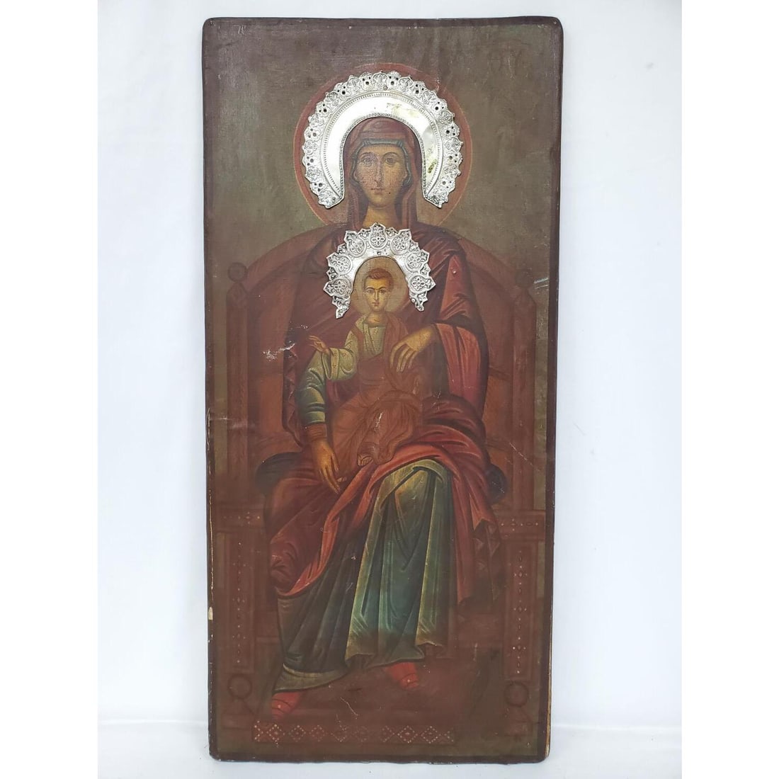 Russian or Greek Large Hand Painted Icon (1 of 5)