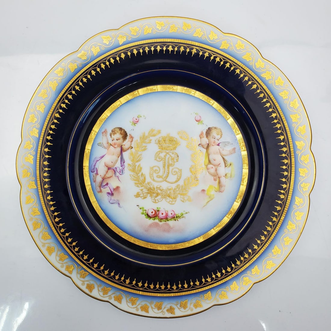 Antique 19th C. Sevres Porcelain Plate (1 of 4)