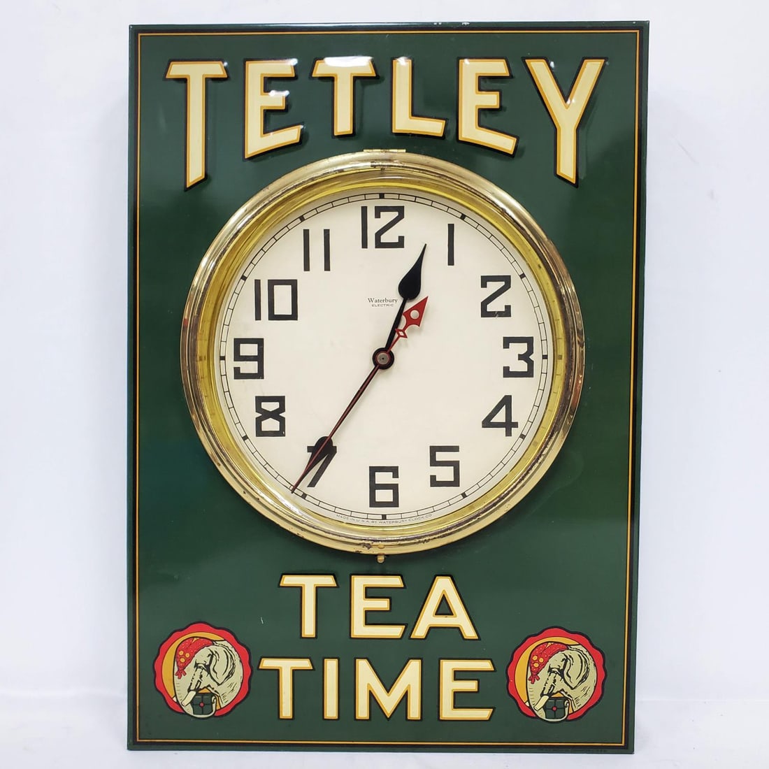 Vintage "Tetley Tea Time" Tin Advertising Clock (1 of 6)
