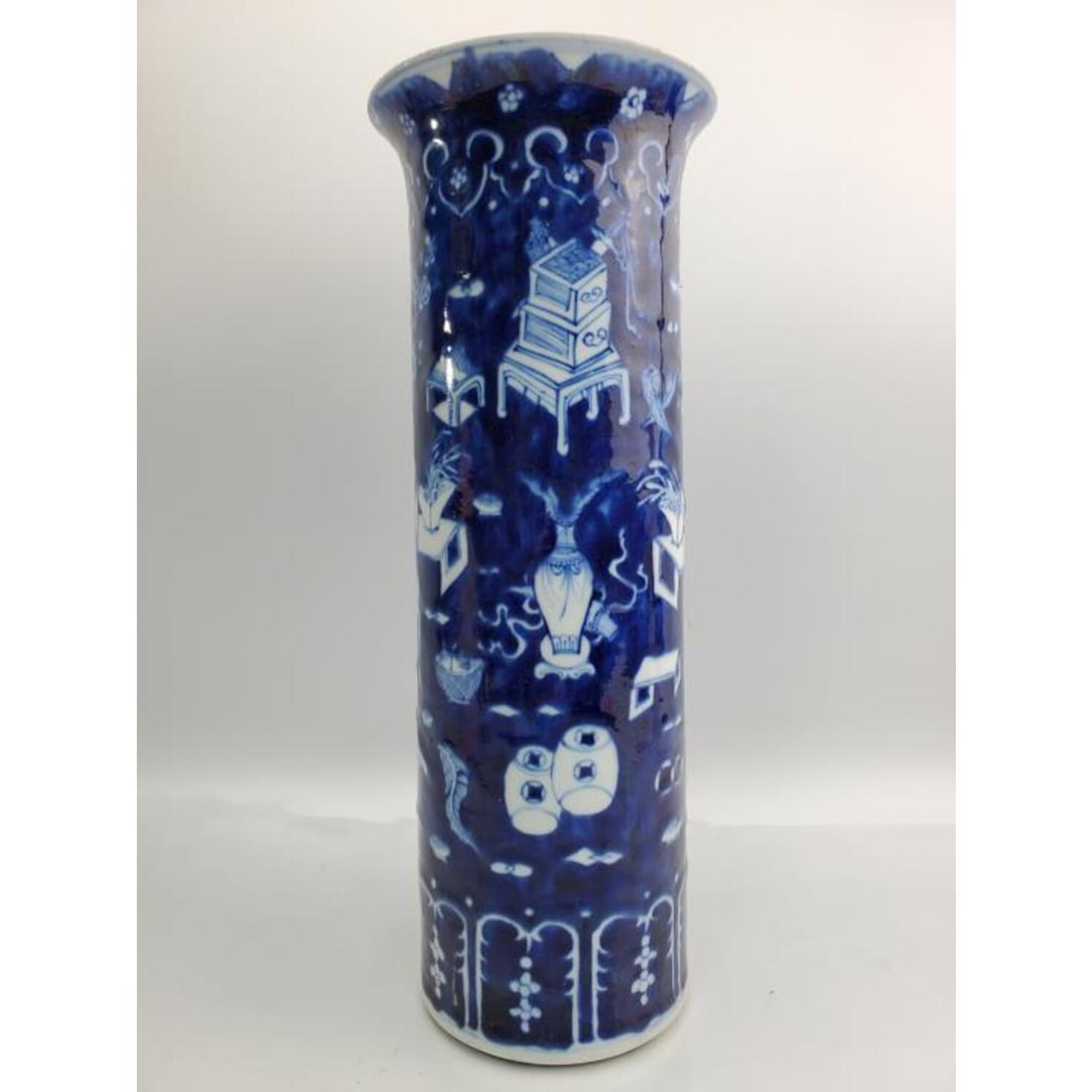 Signed 19th Century Meiji Period Porcelain Vase: Rare Signed Antique 19th Century Meiji Period Blue and White Porcelain Vase. Signed on Bottom. Condition: Generally Very Good. Dimensions: H- 14.25" x Dia- 5.5". Provenance: From a Long Island, NY Hom