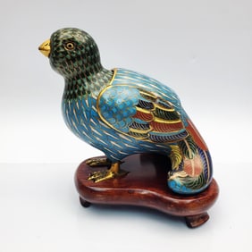 Chinese Heavy Cloisonne Bird Shape Box