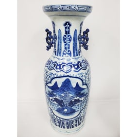 Chinese Very Large Blue & White Porcelain Vase