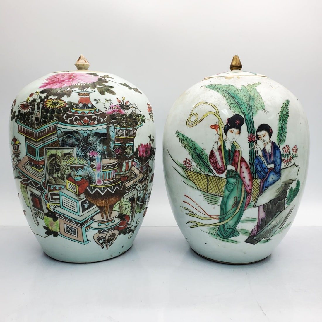 2 Chinese Hand Painted Porcelain Ginger Jars (1 of 5)