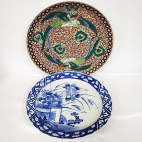 2 Japanese Meiji Period Imari Porcelain Platters