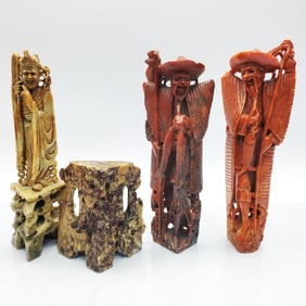 Lot of 4 Chinese Carved Soapstone Figures