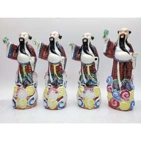 Lot of 4 Signed Chinese Porcelain Figures