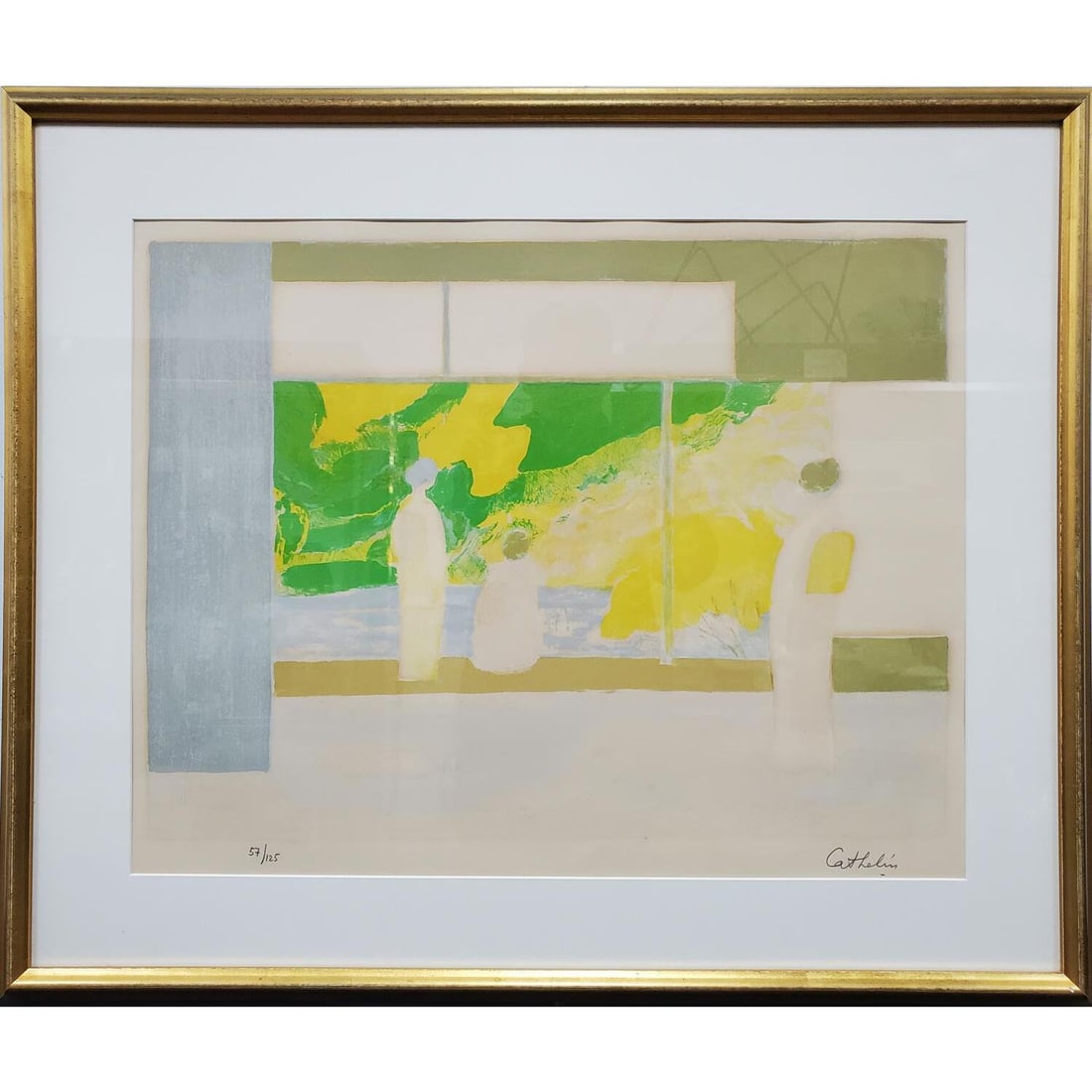Bernard Cathelin, French (1919-2004) Lithograph: Bernard Cathelin, French (1919-2004) Lithograph "Villa Imperiale De Katsura". Pencil Signed Lower Right & Numbered 57/125 On Lower Left. Framed in Original Frame Under Glass. Has Not Been Examined Out